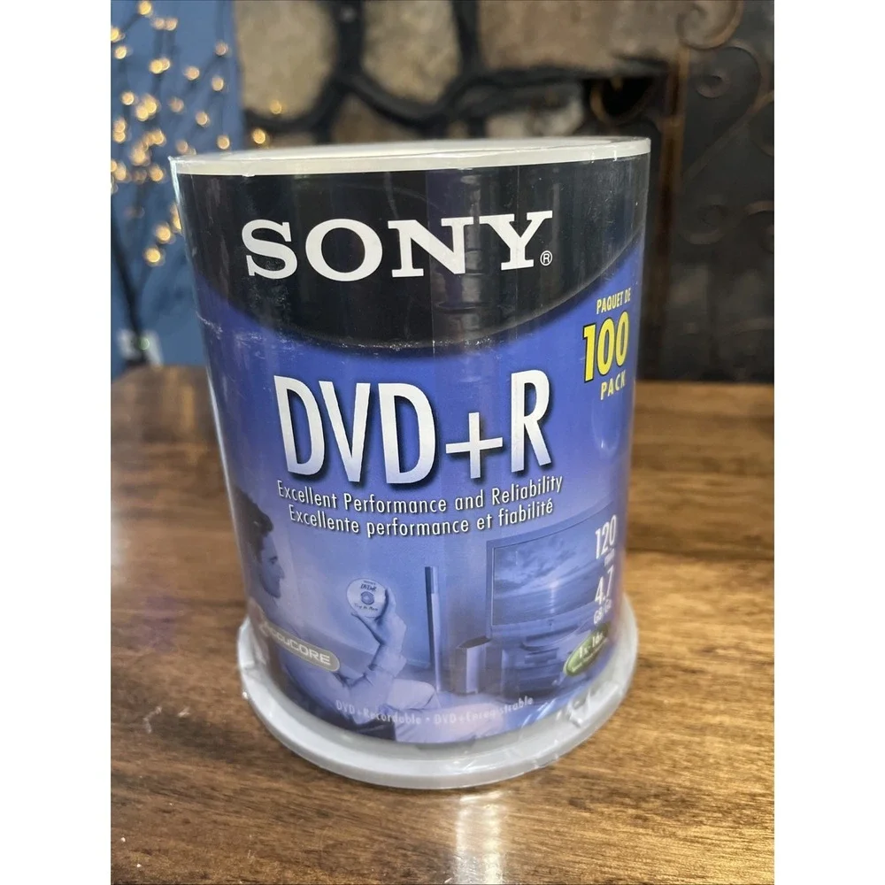 Sony DVD+R 4.7 GB AccuCore Recordable DVDs Physical Media 100 Disc Pack - New!**